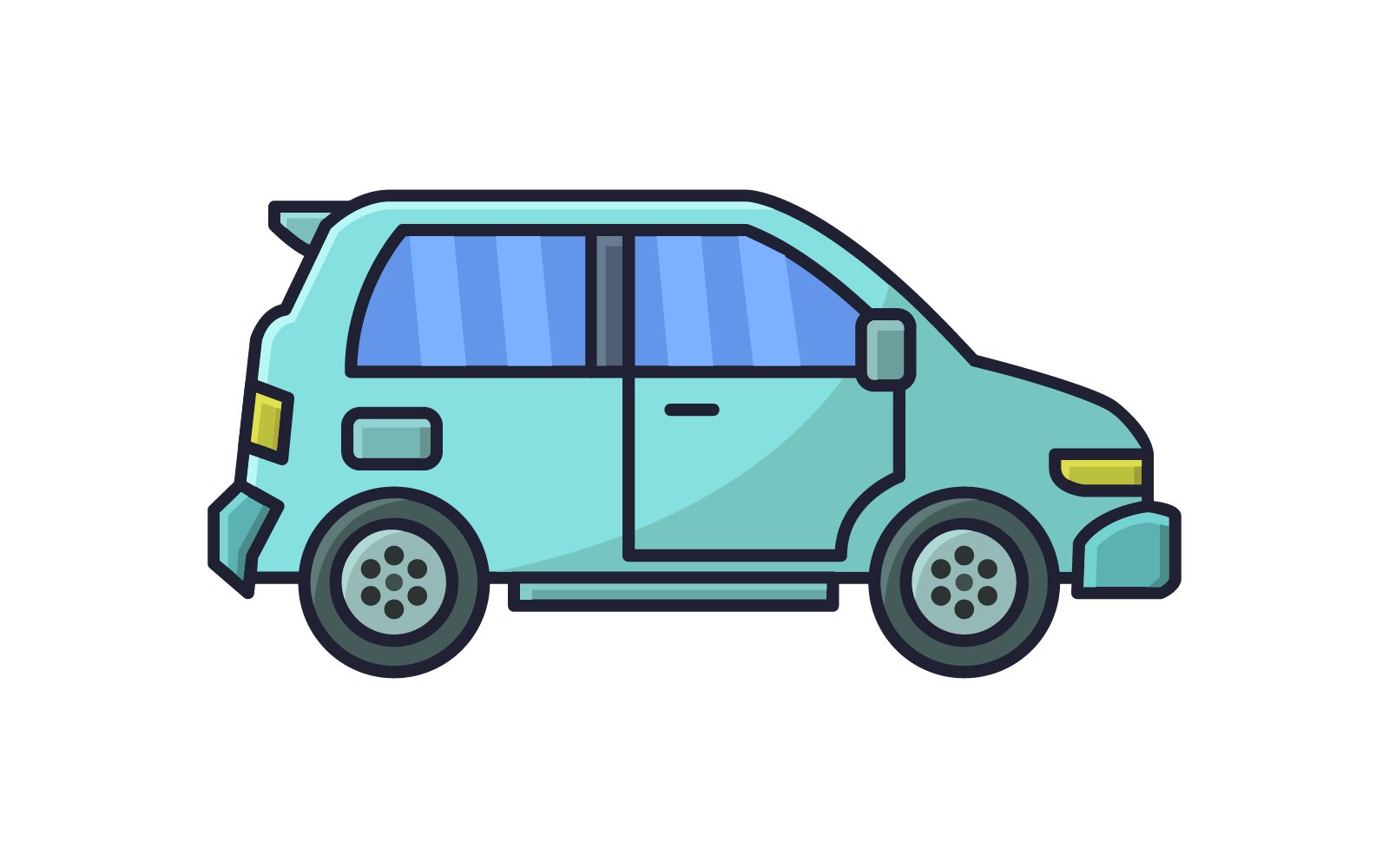 Car illustrated vectorized on a white background