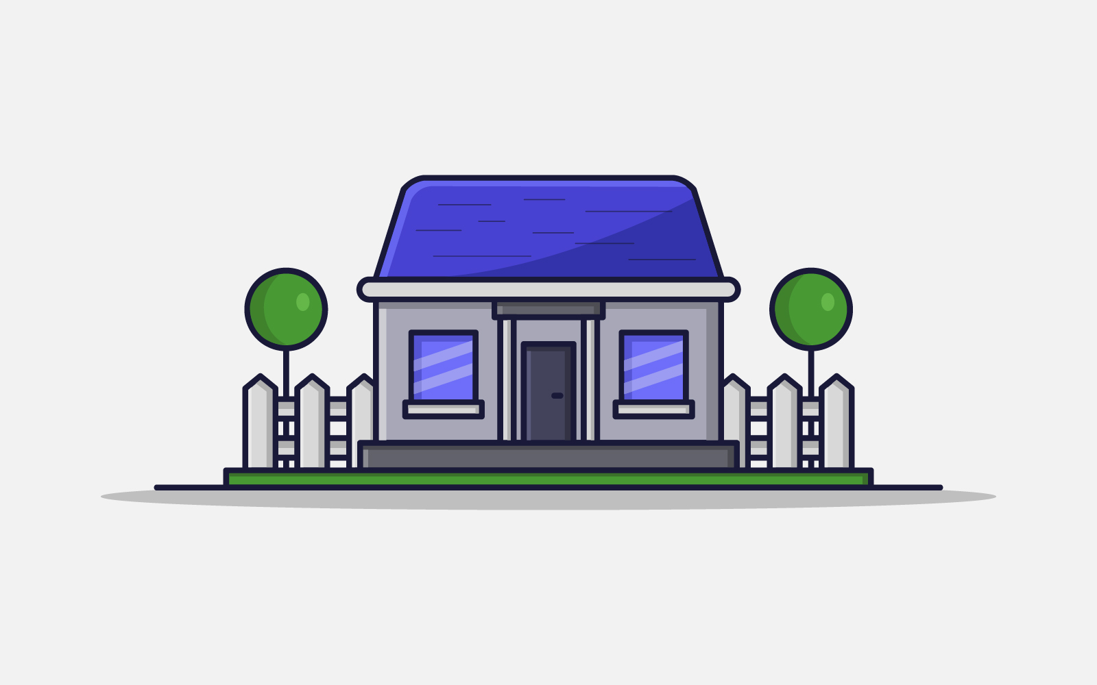 Vectorized illustrated house on a white background