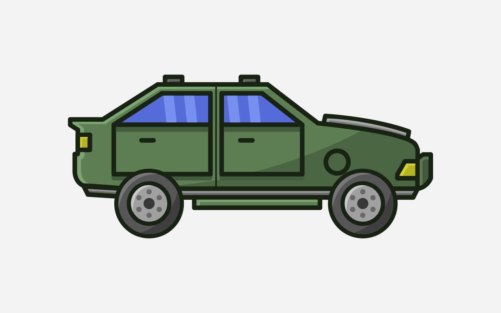 Car  vectorized on a white background