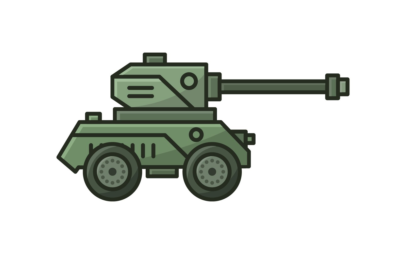 Vectorized illustrated tank on a  background