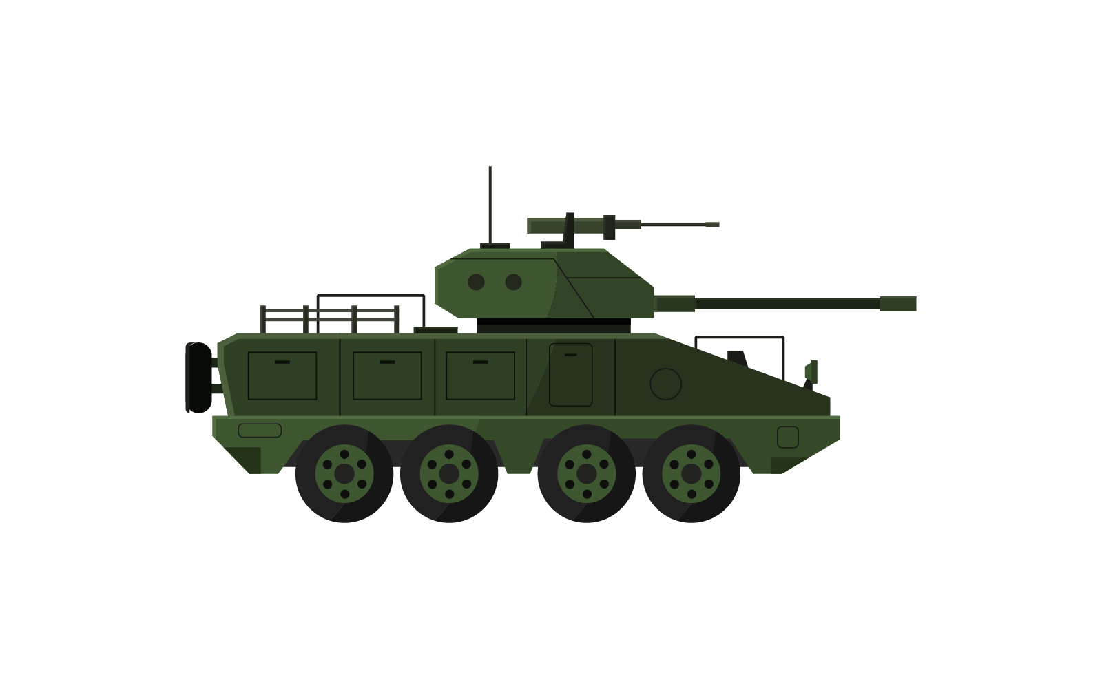 Illustrated tank on  background