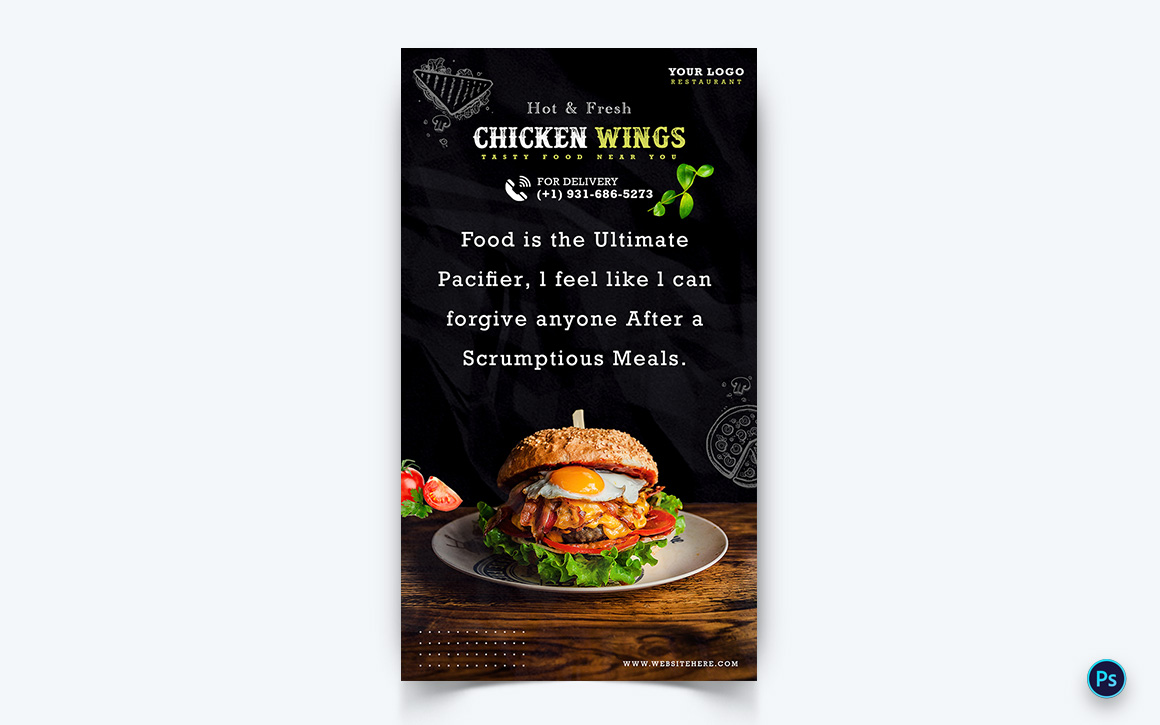 Food Restaurant Offers Social Media Story Design Template-11