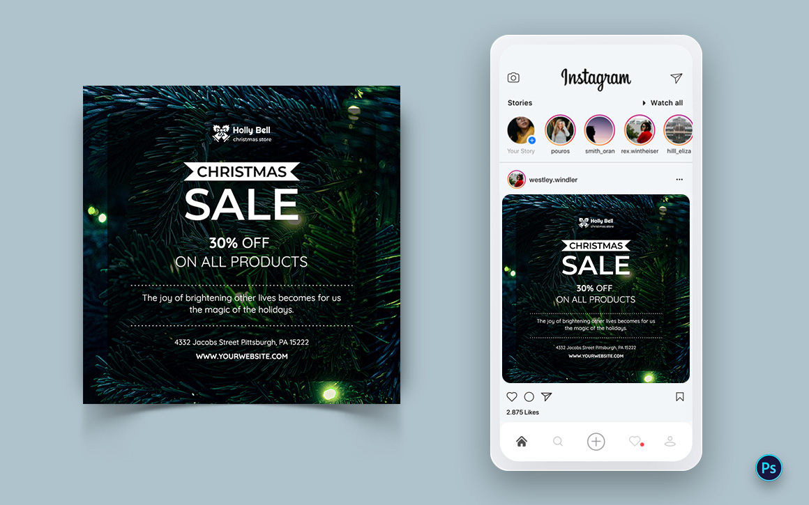 Christmas Offer Sale Celebration Social Media Instagram Post Design-08