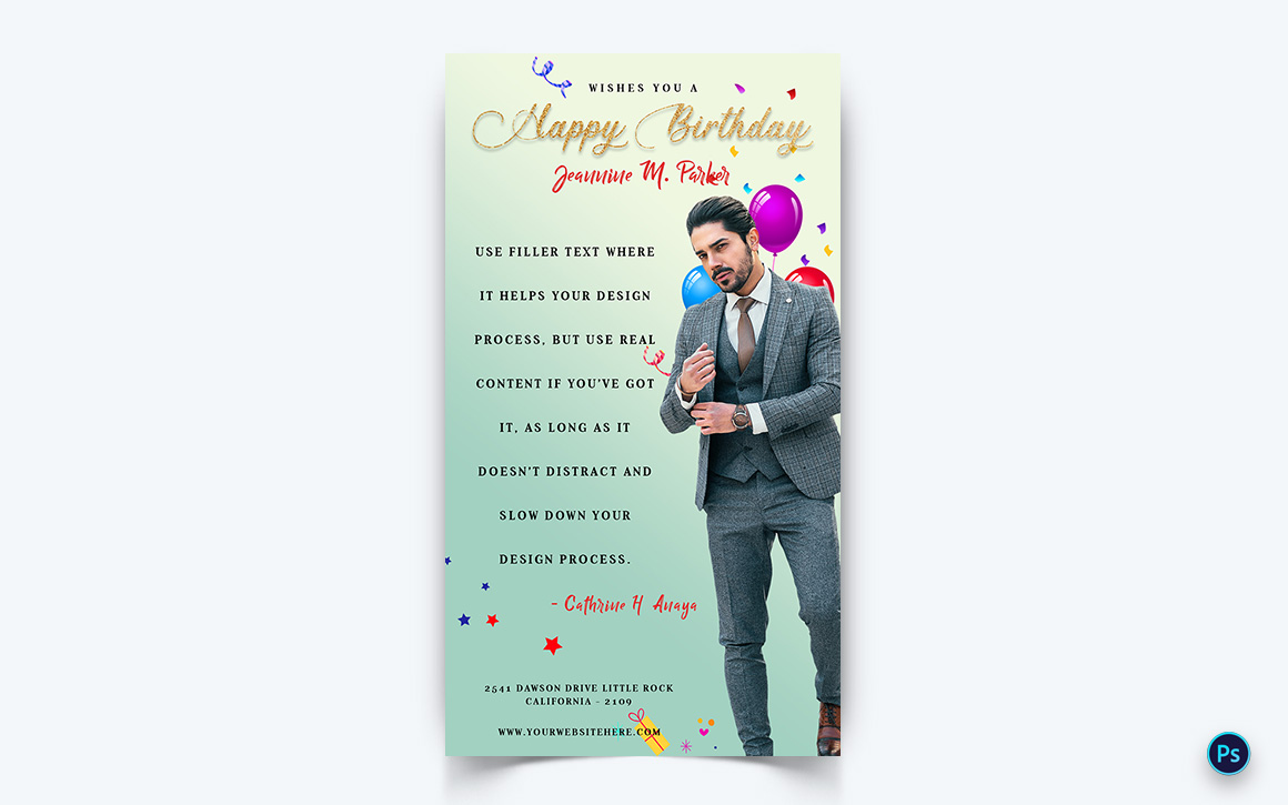 Birthday Party Celebration Social Media Instagram Story Design Template-01