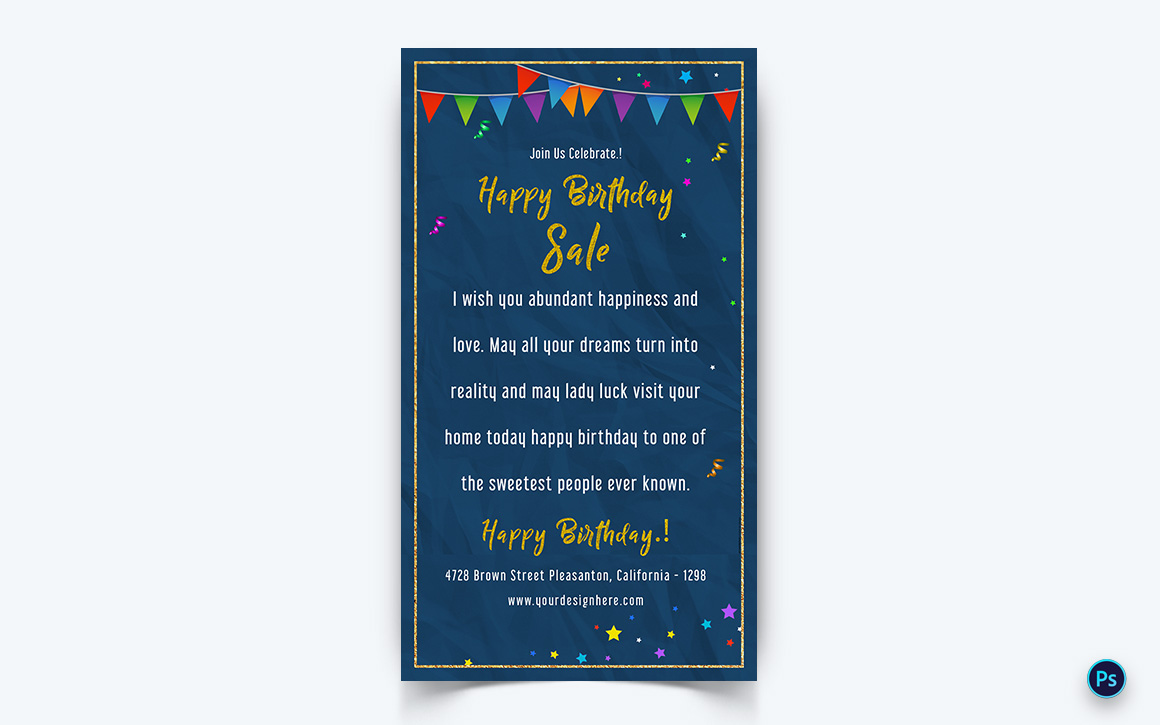 Birthday Party Celebration Social Media Instagram Story Design Template-08