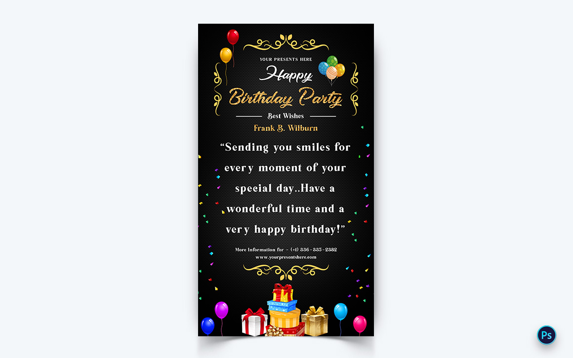 Birthday Party Celebration Social Media Instagram Story Design Template-11