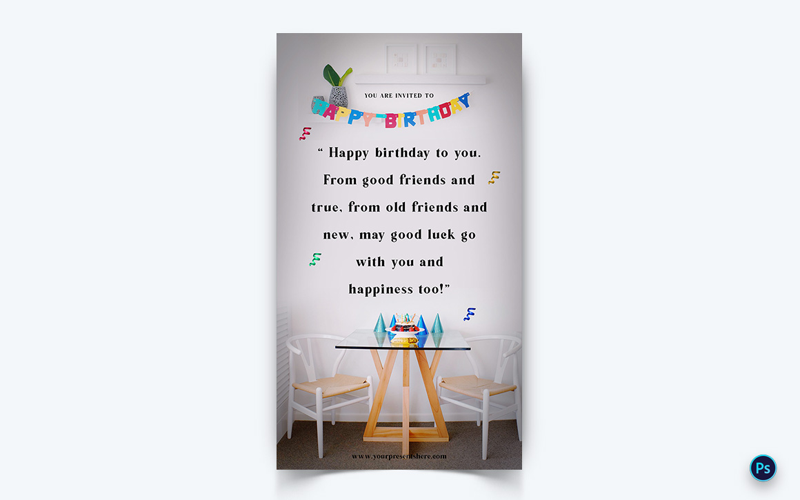 Birthday Party Celebration Social Media Instagram Story Design Template-13