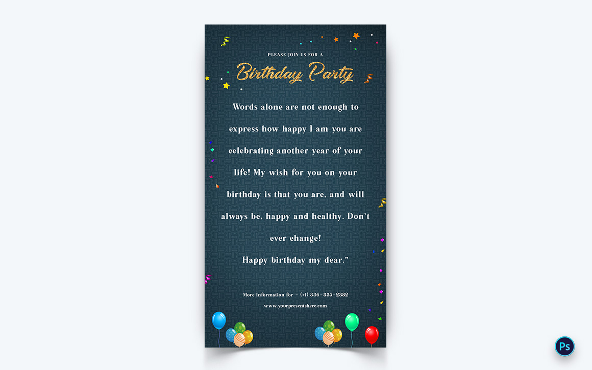 Birthday Party Celebration Social Media Instagram Story Design Template-14