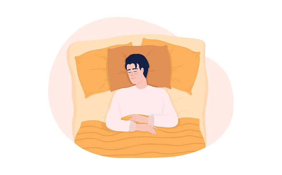 Sleep on Back in Relaxed Position Illustration