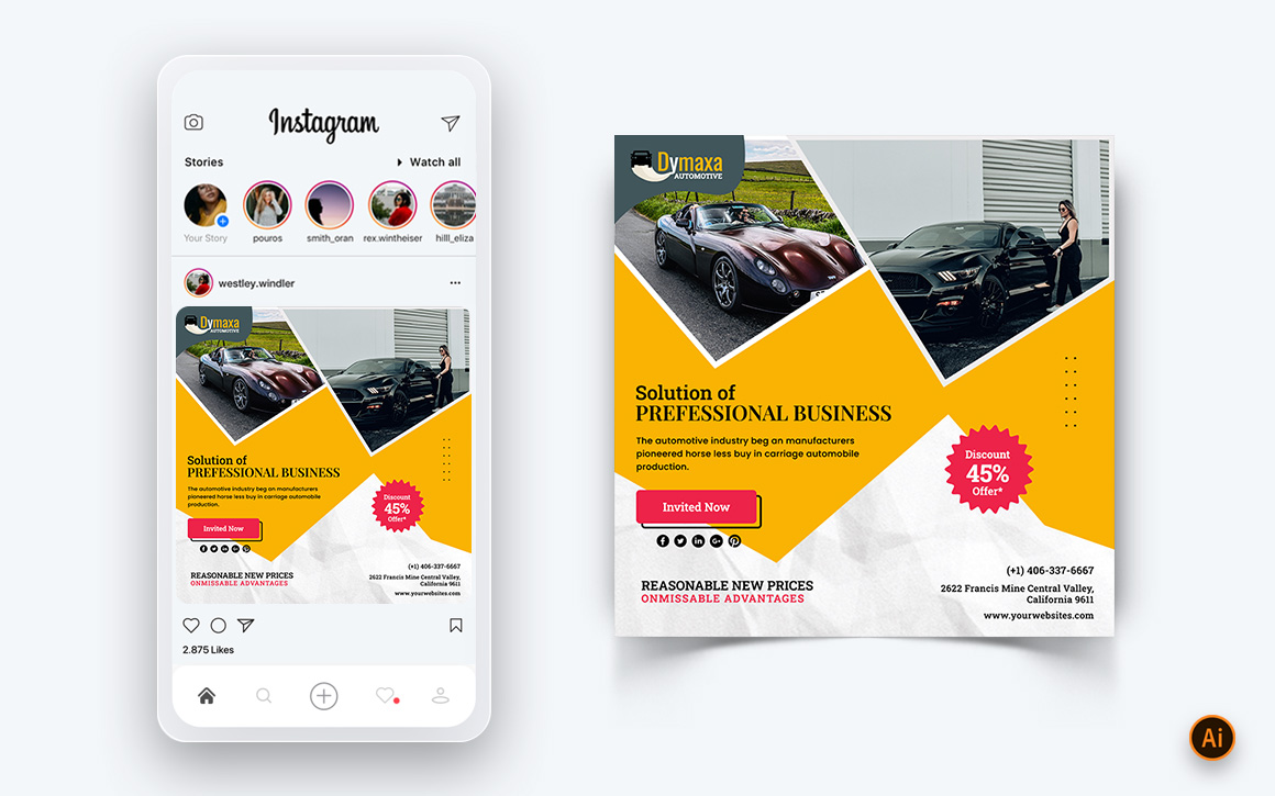 Automotive Service Social Media Post Design Template-08