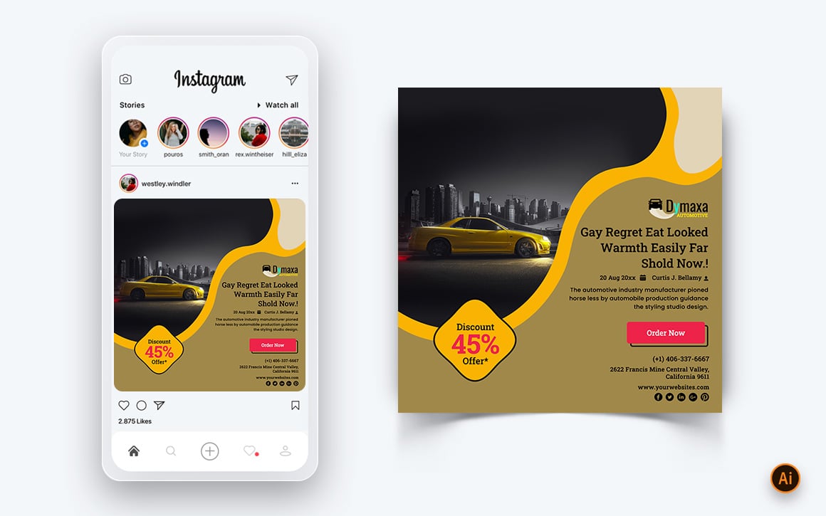 Automotive Service Social Media Post Design Template-15