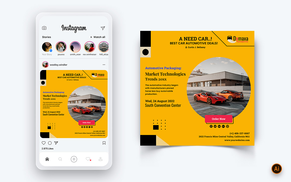 Automotive Service Social Media Post Design Template-18