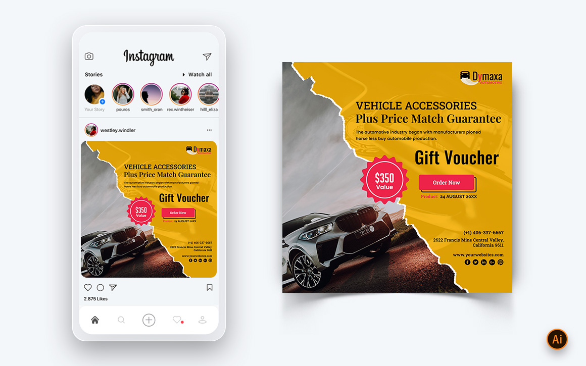 Automotive Service Social Media Post Design Template-19