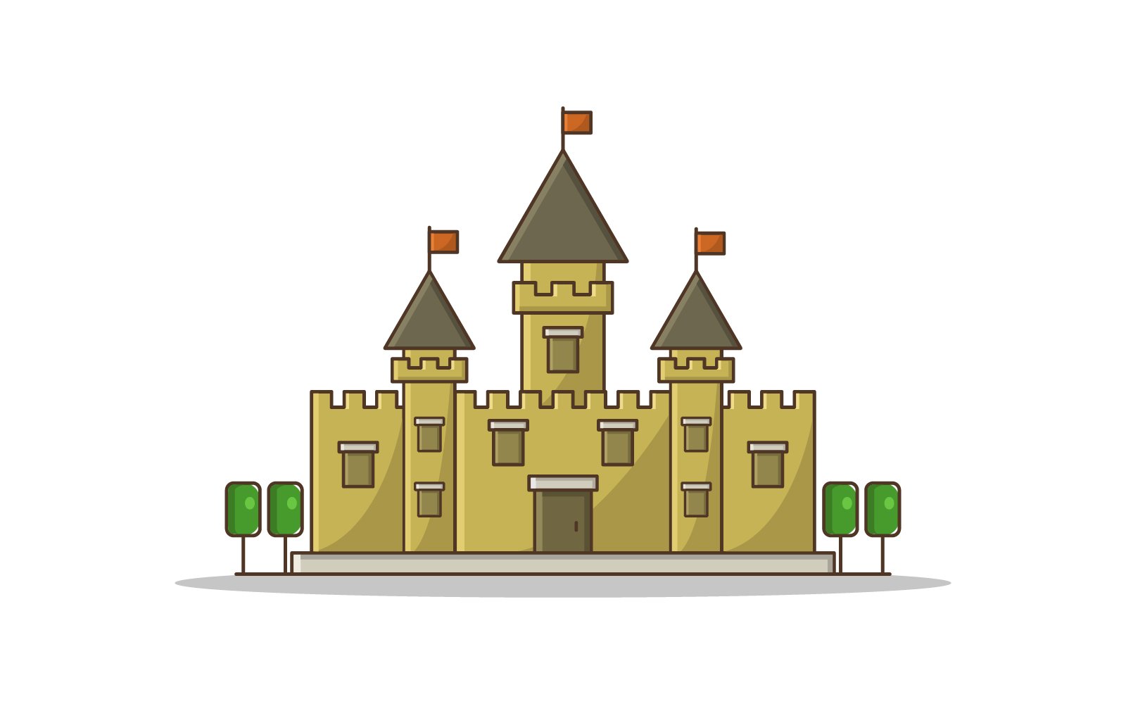 Castle vectorized on white background