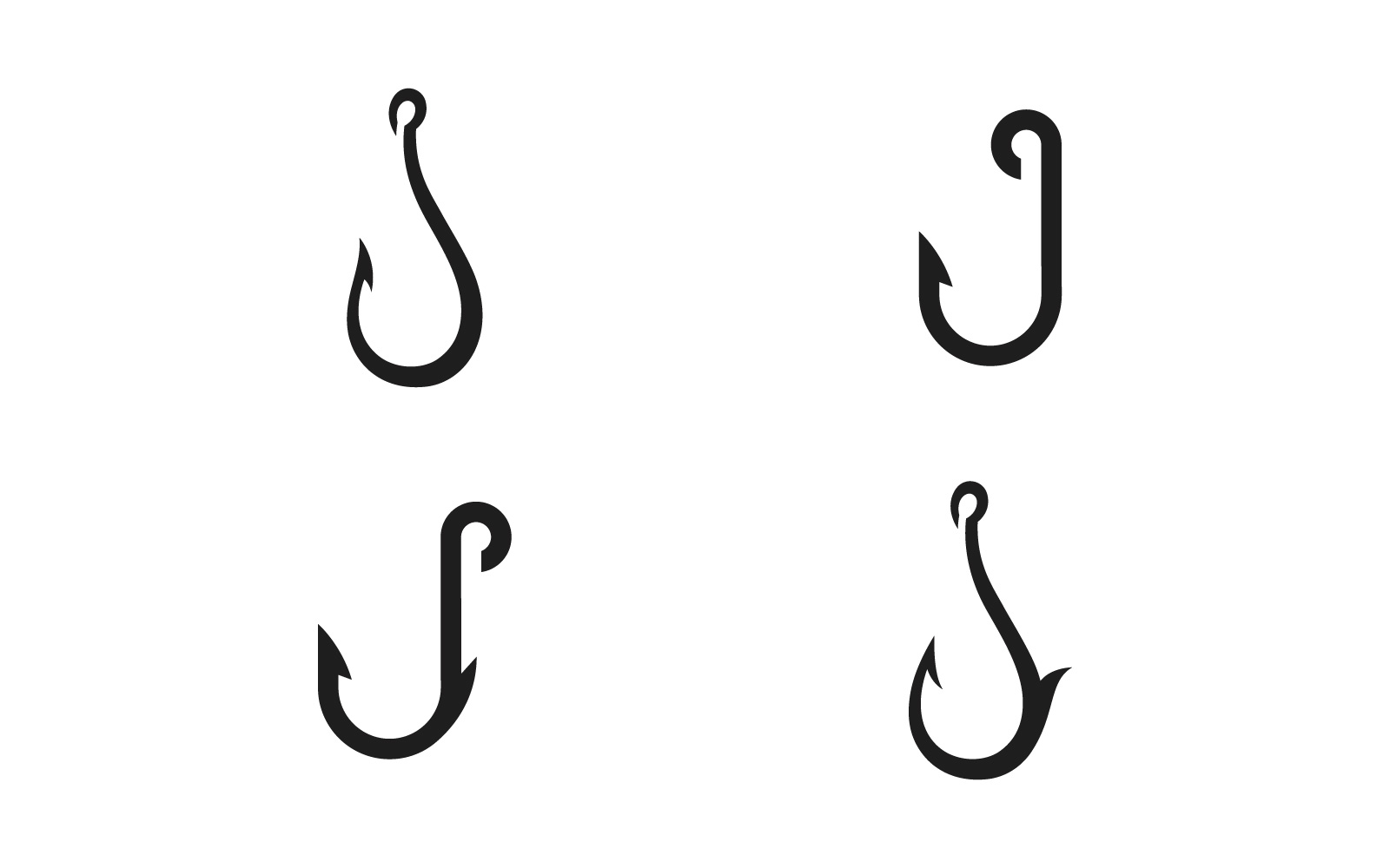 Fishing Hook Vector Logo Design Template V15