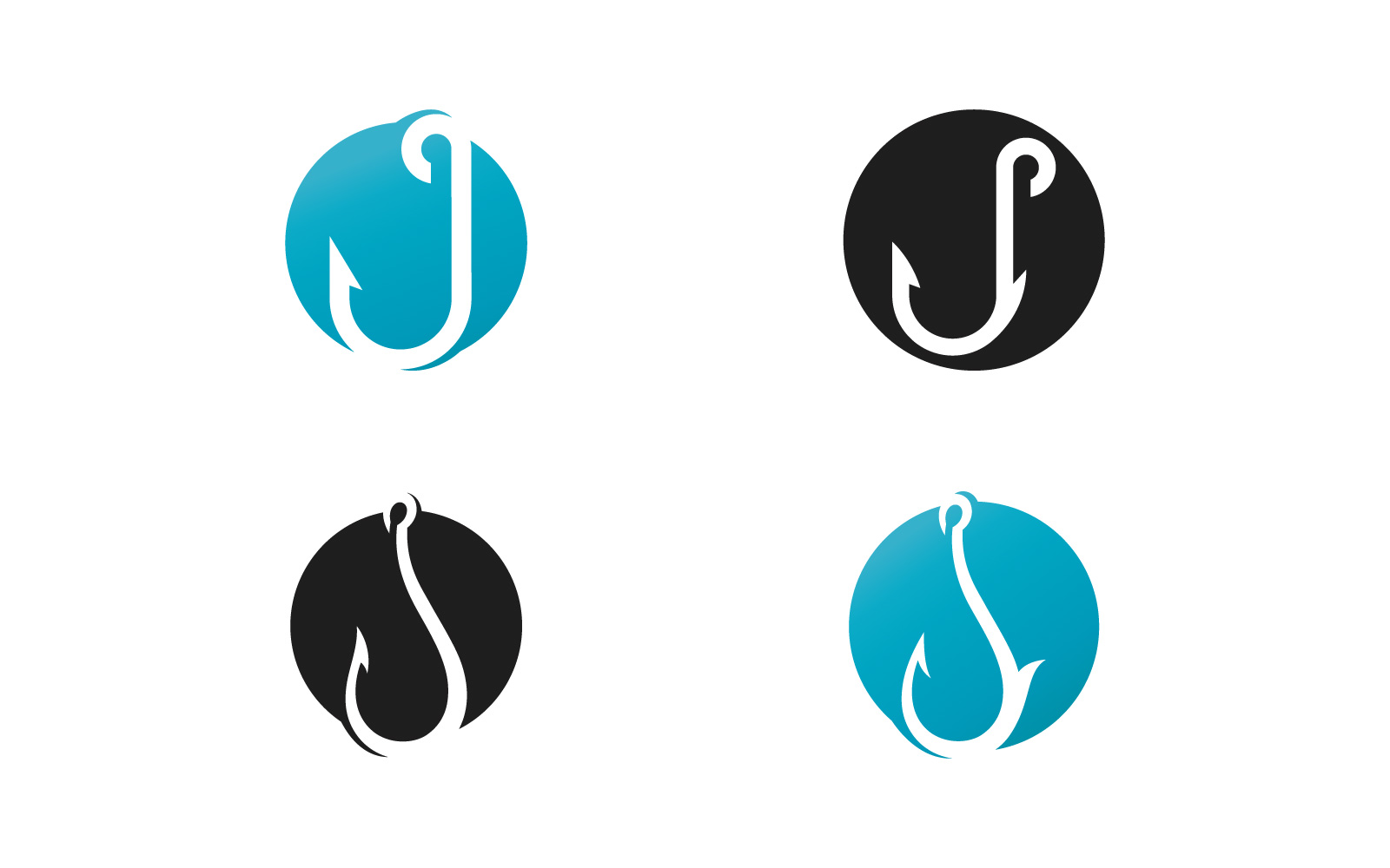 Fishing Hook Vector Logo Design Template V16
