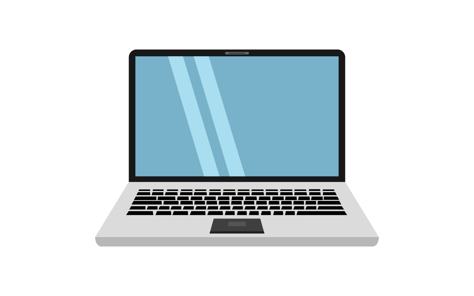 Laptop illustrated on a white background