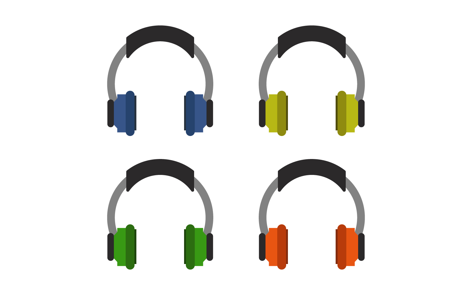 Music headphones illustrated on a background