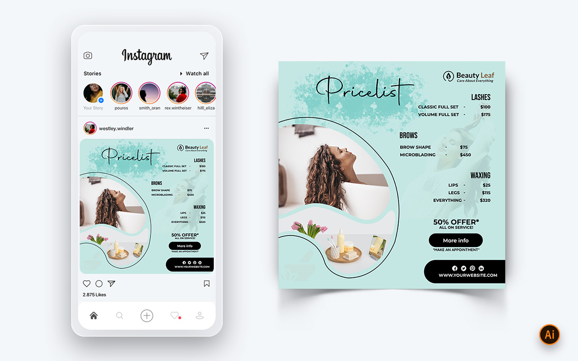 Beauty Salon and Spa Social Media Post Design Template-02