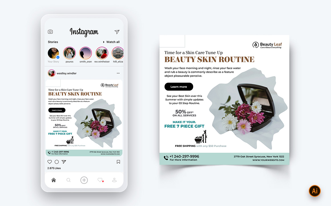 Beauty Salon and Spa Social Media Post Design Template-06