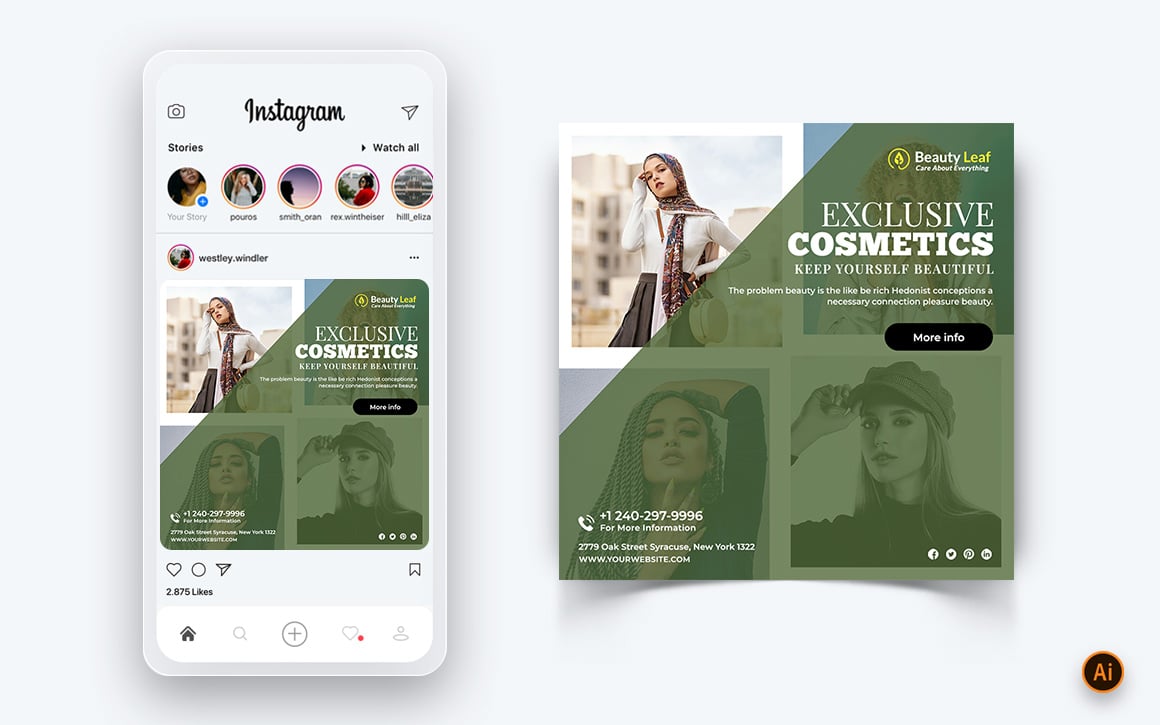 Beauty Salon and Spa Social Media Post Design Template-07