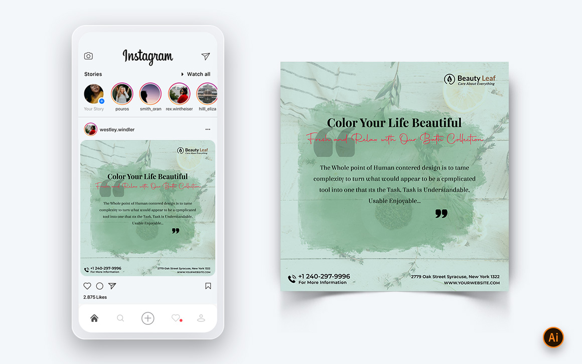 Beauty Salon and Spa Social Media Post Design Template-09