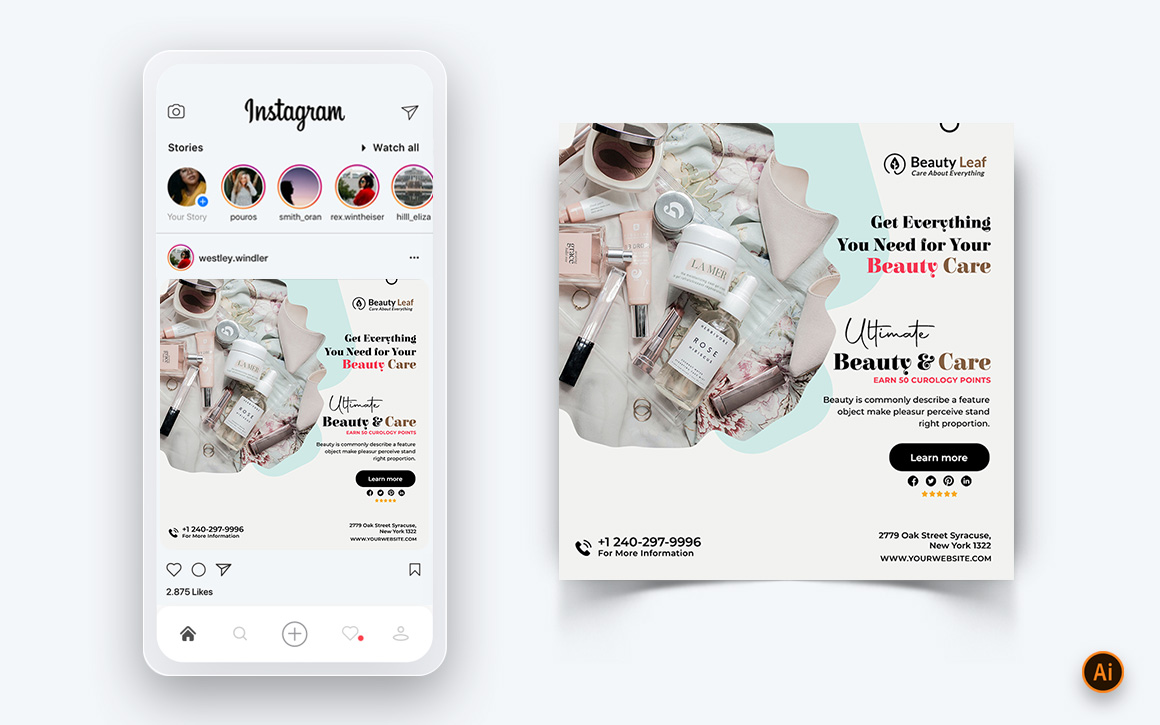 Beauty Salon and Spa Social Media Post Design Template-11