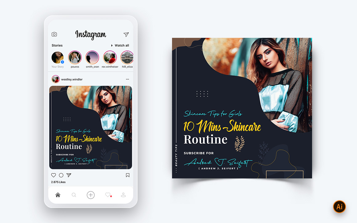 Beauty Salon and Spa Social Media Post Design Template-14