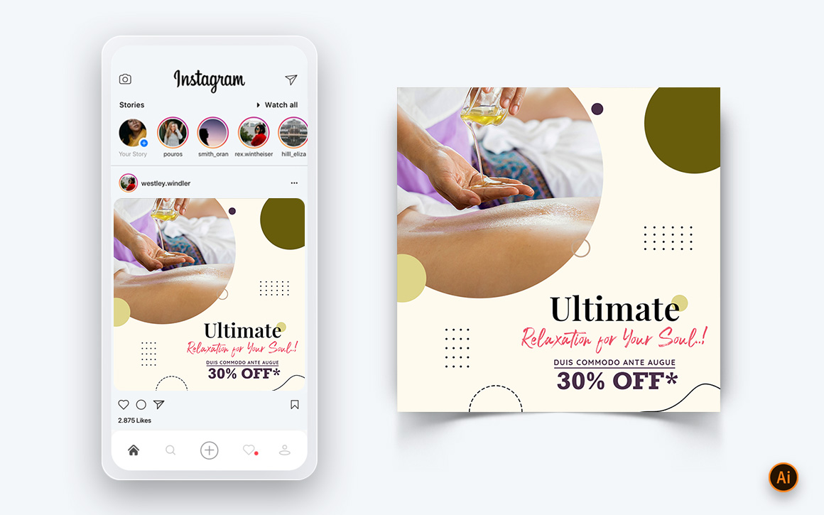 Beauty Salon and Spa Social Media Post Design Template-33