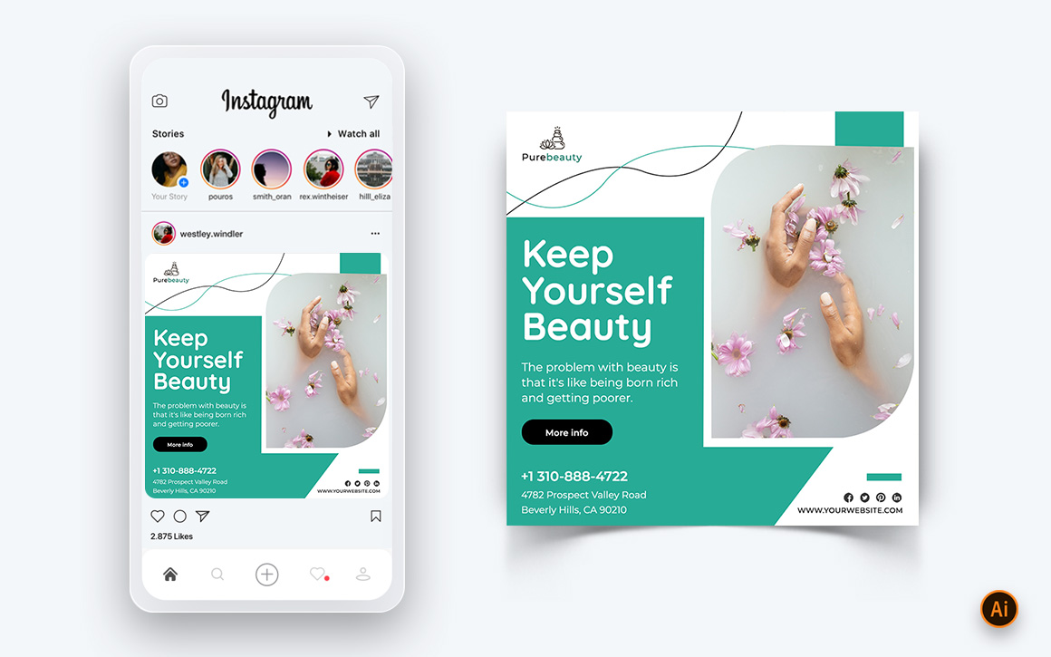 Beauty Salon and Spa Social Media Post Design Template-48