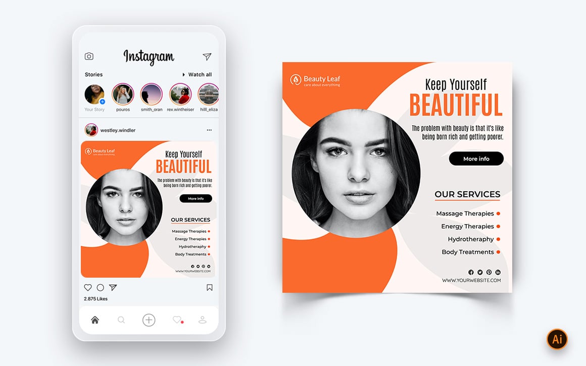 Beauty Salon and Spa Social Media Post Design Template-53