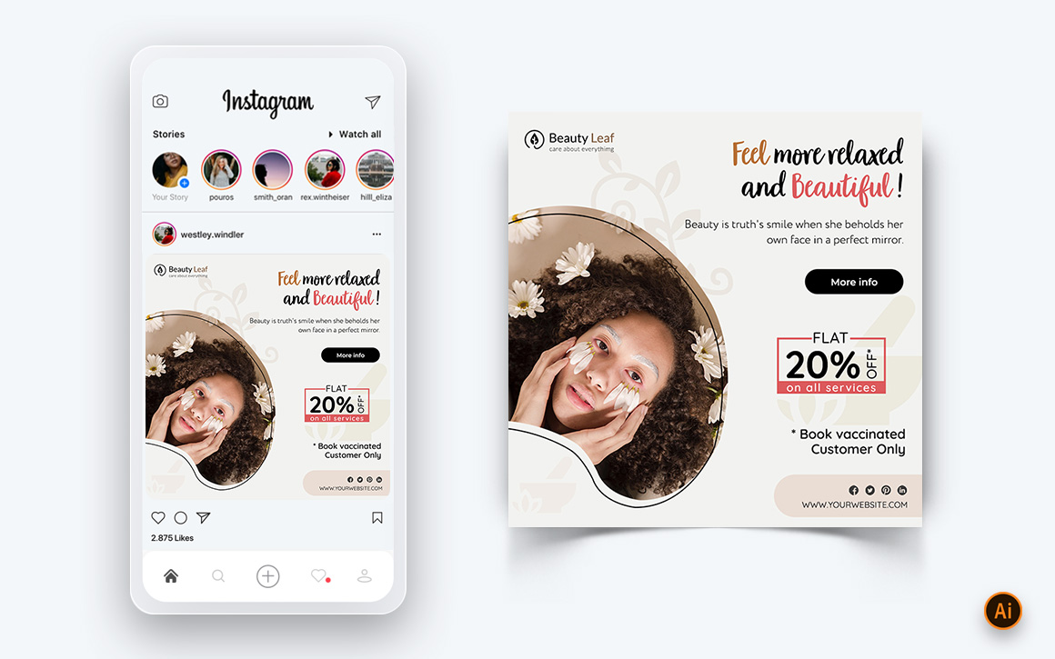 Beauty Salon and Spa Social Media Post Design Template-56