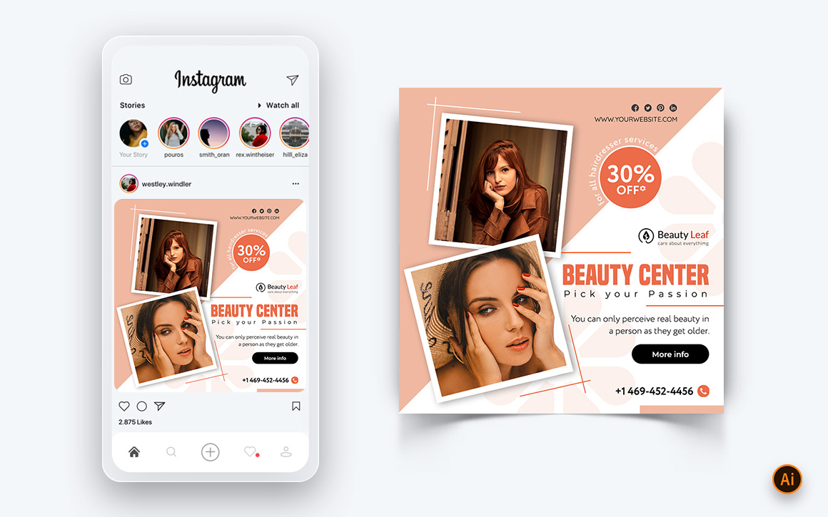 Beauty Salon and Spa Social Media Post Design Template-57