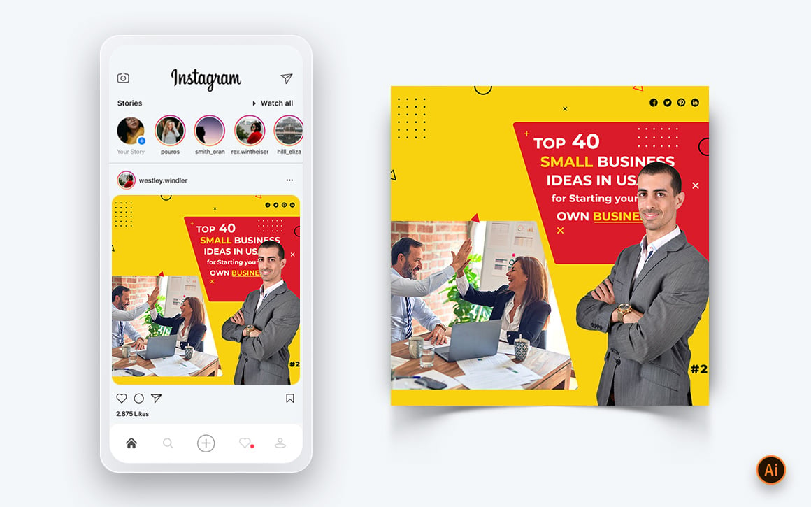 Business Agency Corporate Service Social Media Post Design Template-22