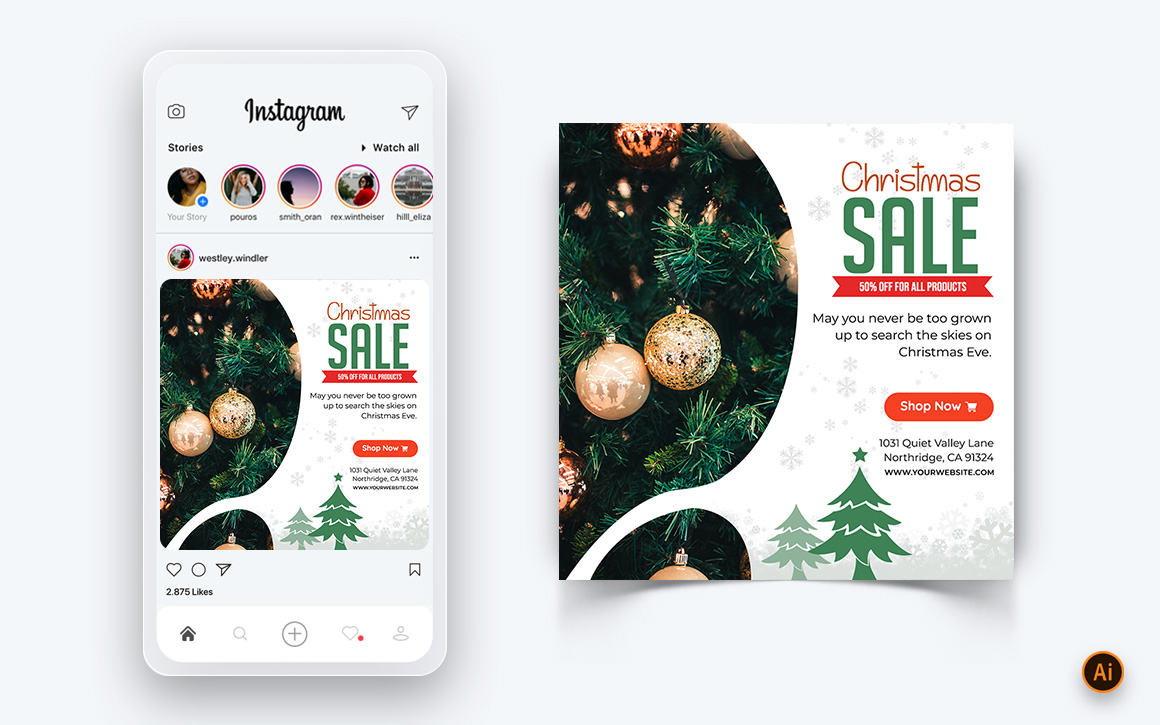Christmas Offer Sale Celebration Social Media Post Design-03