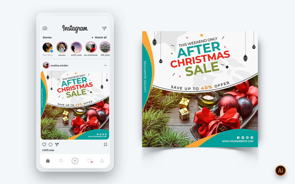 Christmas Offer Sale Celebration Social Media Post Design-04