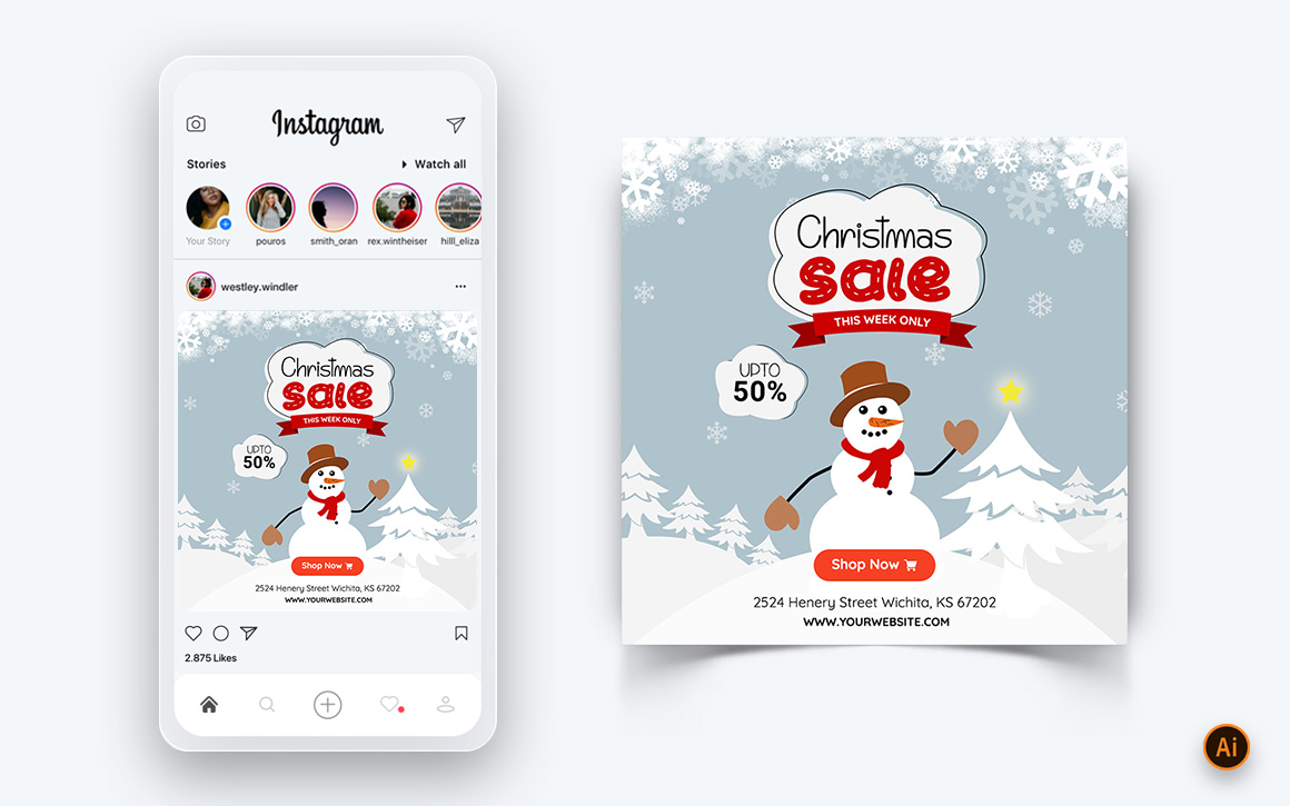 Christmas Offer Sale Celebration Social Media Post Design-06