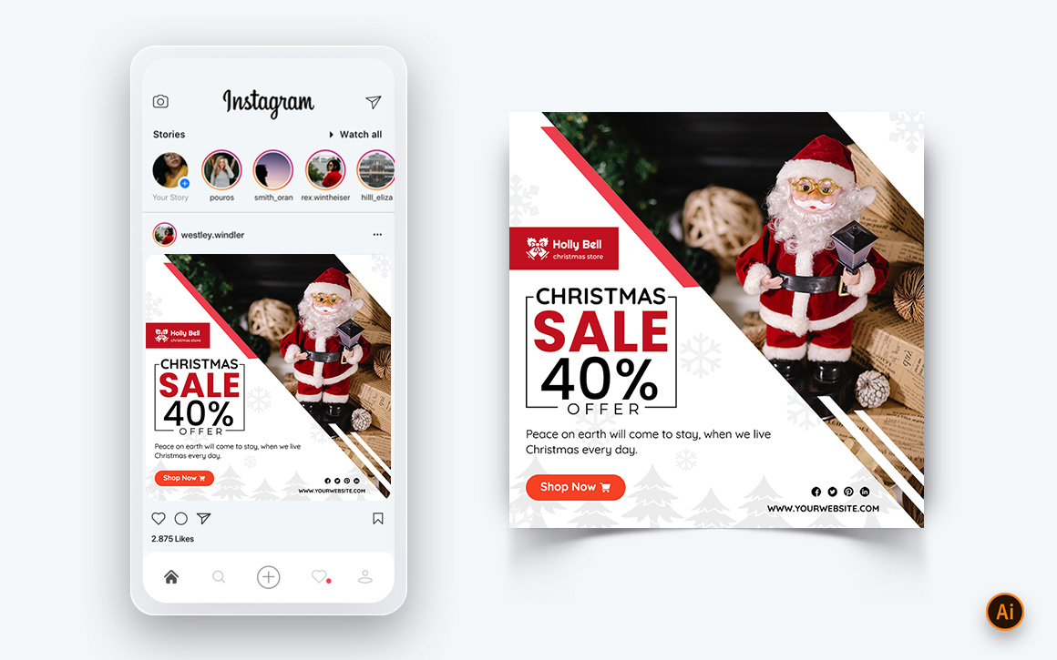 Christmas Offer Sale Celebration Social Media Post Design-07