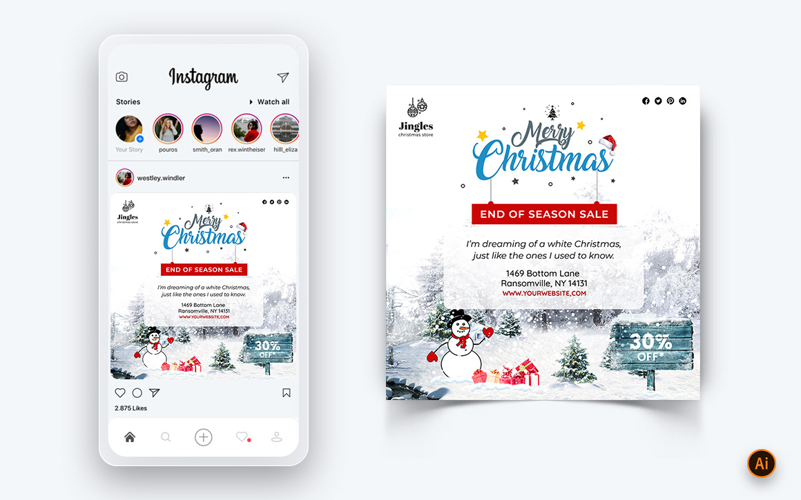 Christmas Offer Sale Celebration Social Media Post Design-16