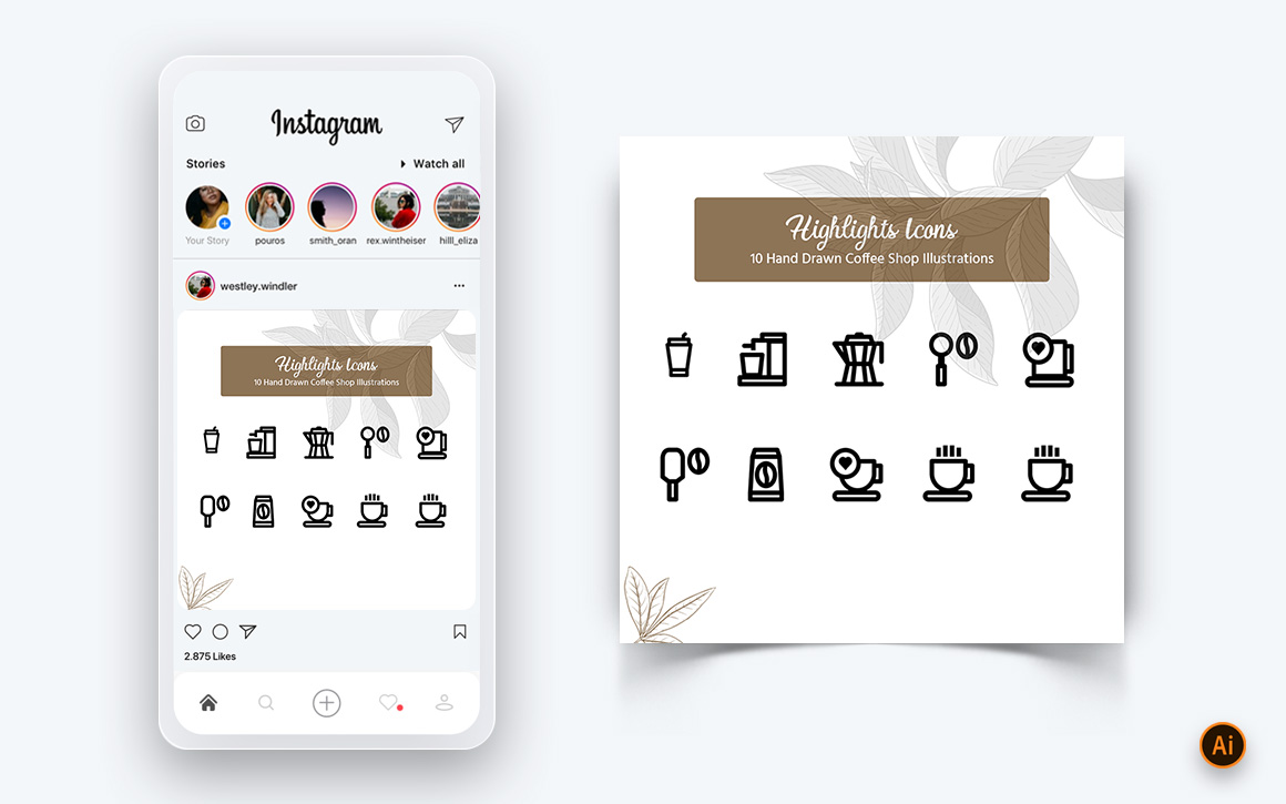 Coffee Shop Social Media Instagram Post Design Template-01