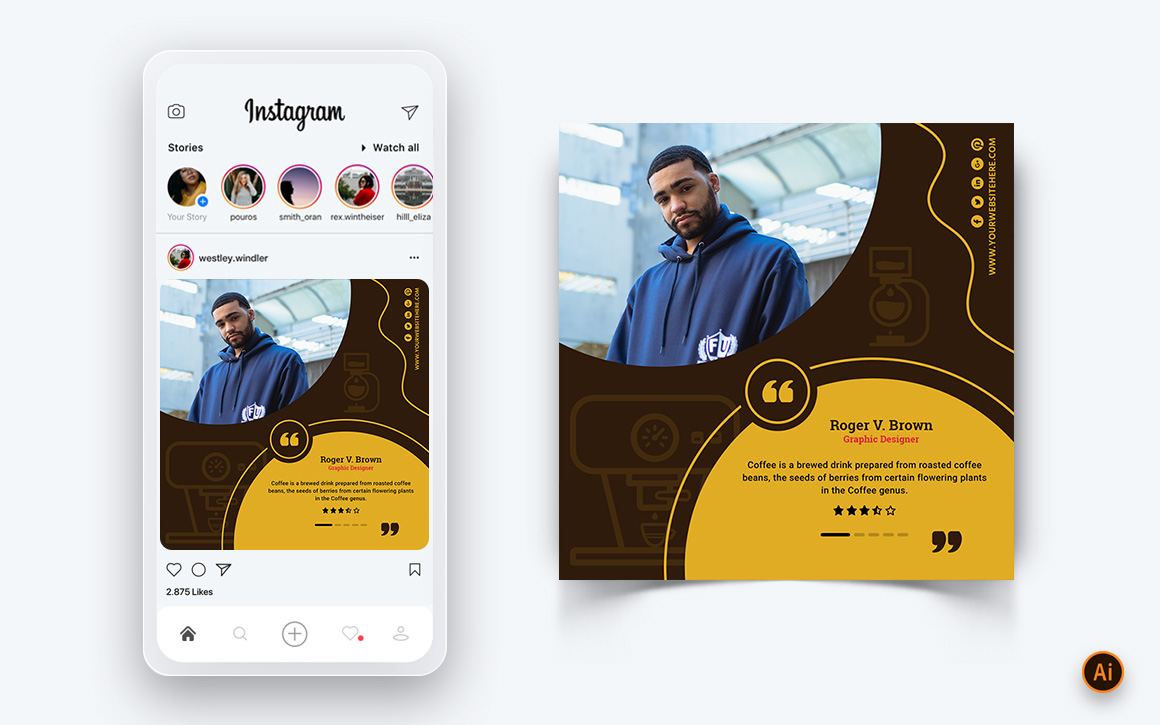 Coffee Shop Social Media Instagram Post Design Template-10