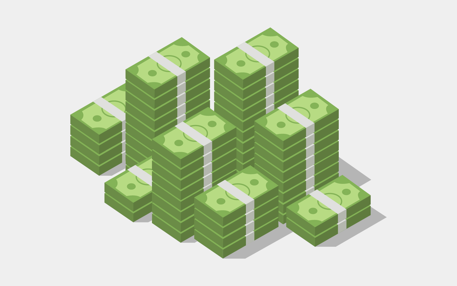 Isometric money illustrated in vector