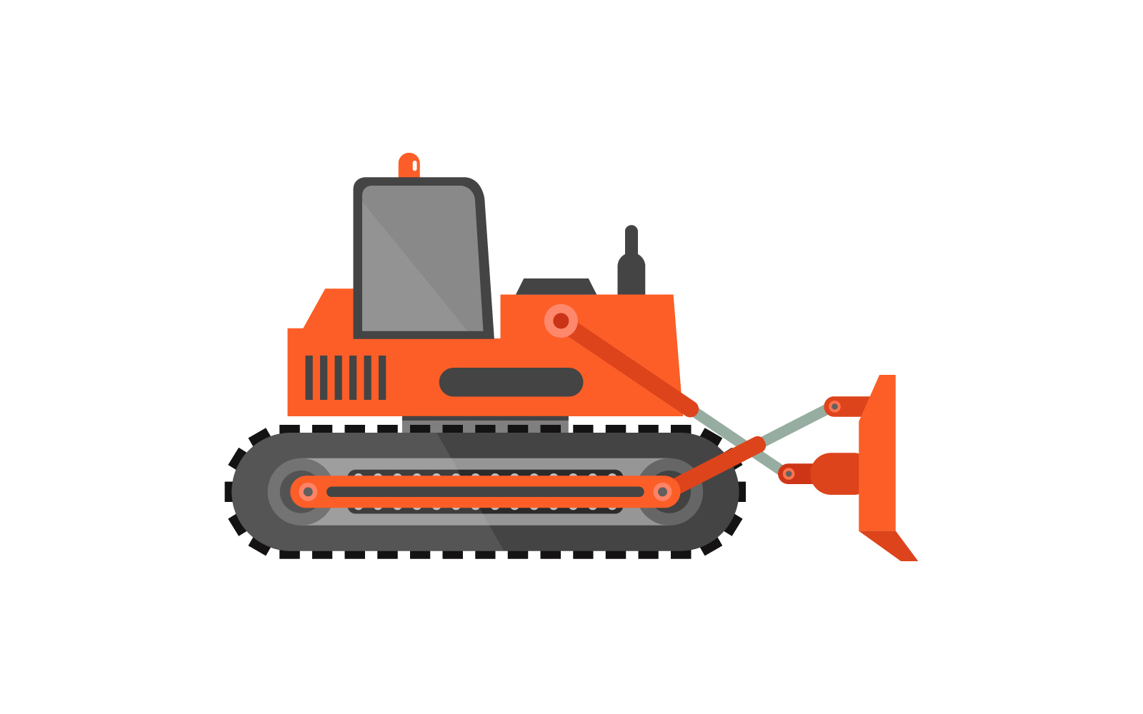 Excavator illustrated in vector and colored on a white