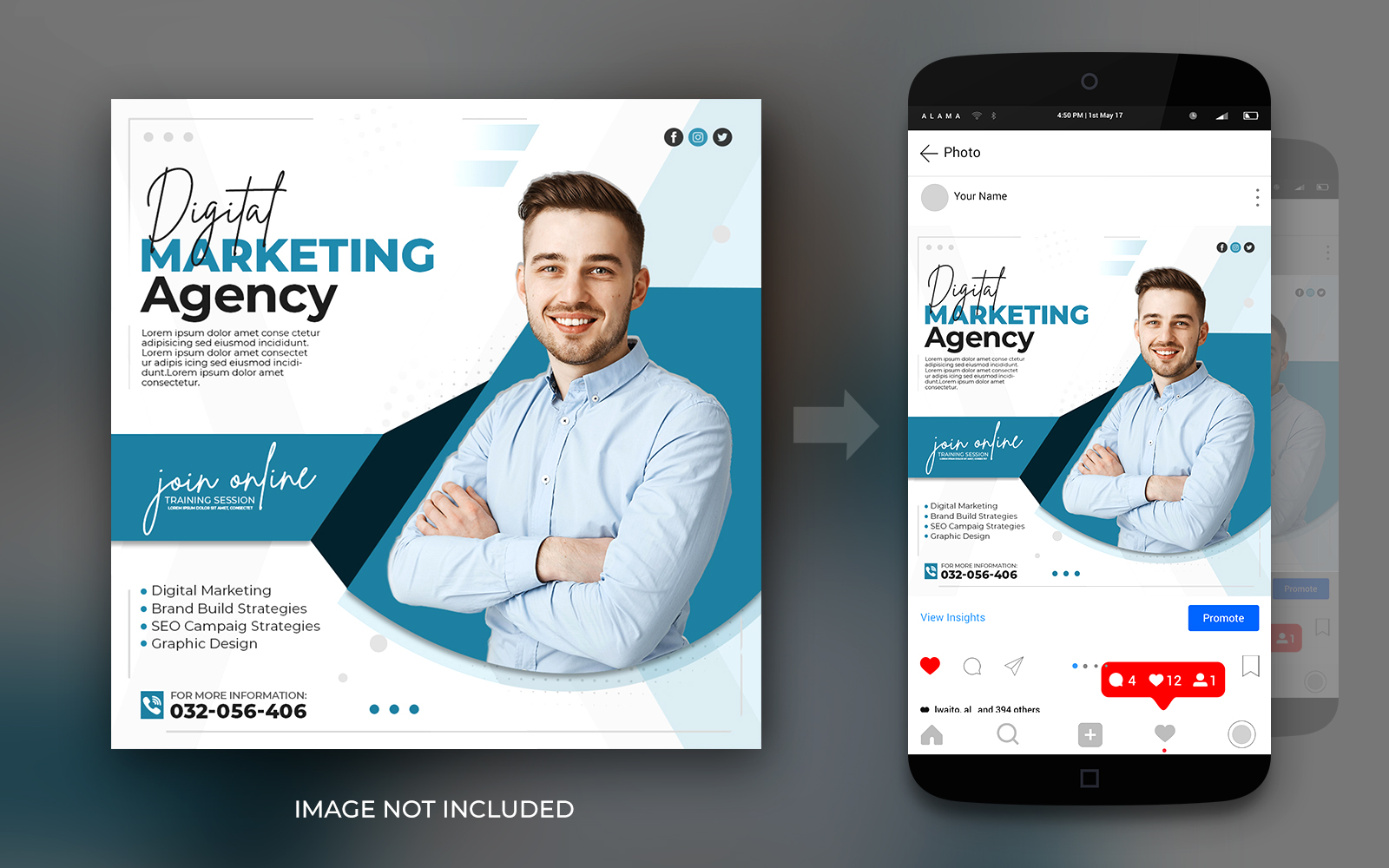 Digital Marketing Agency Live Webinar And Corporate Social Media Post Banner Flyer Design Template