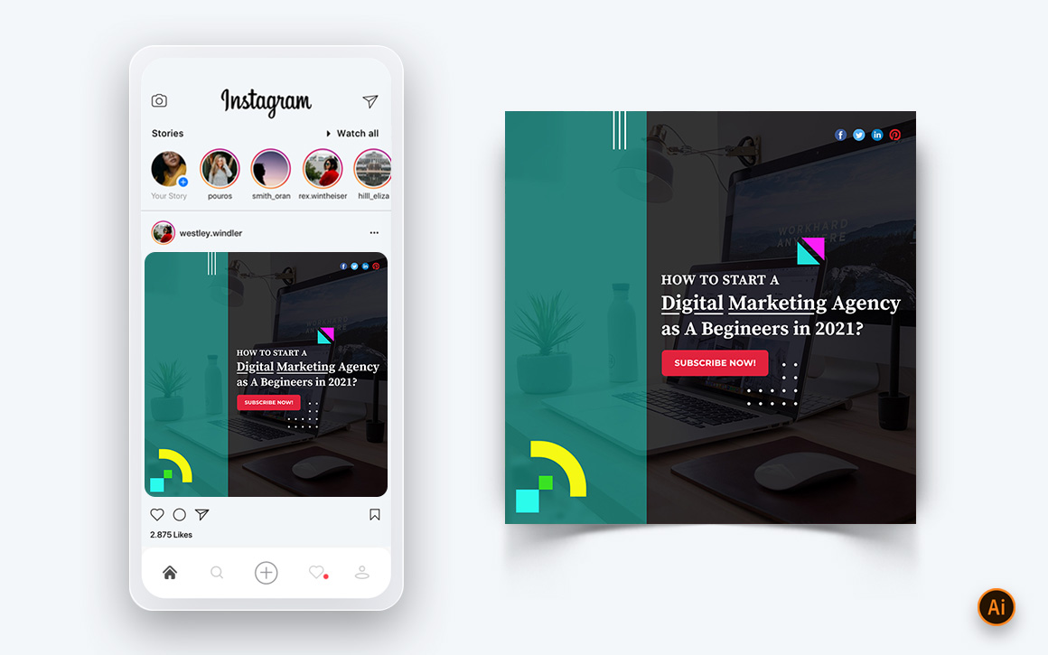 Digital Marketing Agency Social Media Post Design Template-19
