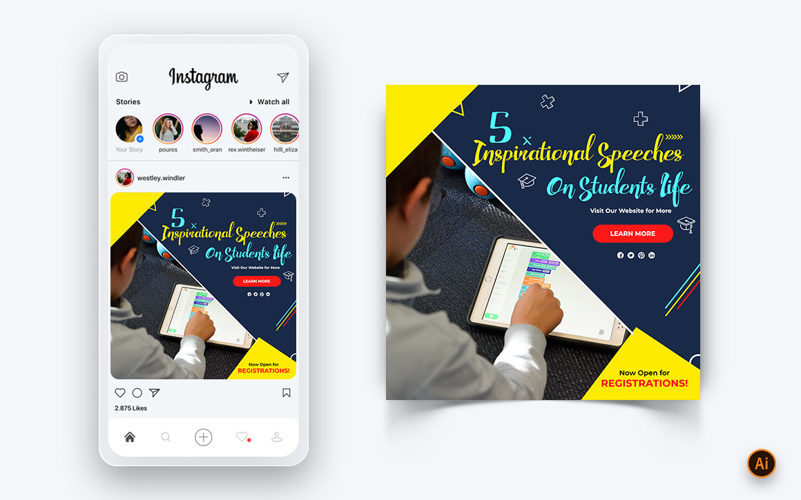 Education Social Media Instagram Post Design Template-12