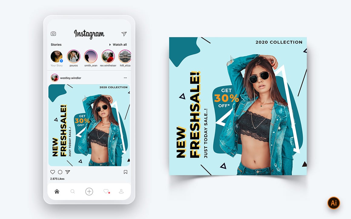 Fashion Sales Womens and Mens Fashion Social Media Post Design Template-04