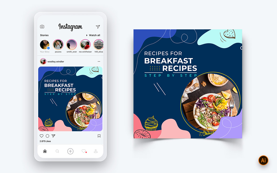 Food and Restaurant Offers Discounts Service Social Media Post Design Template-29