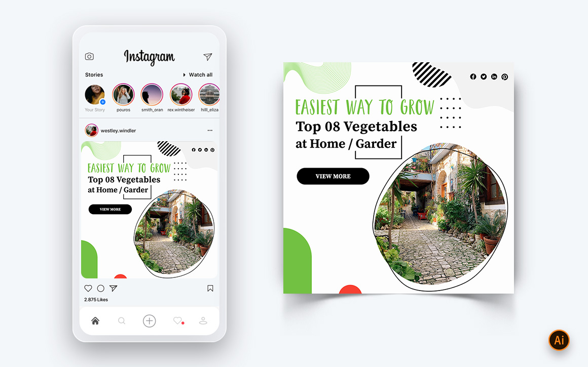 Gardening Social Media Instagram Post Design Template-01