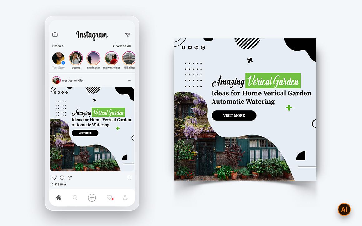 Gardening Social Media Instagram Post Design Template-02